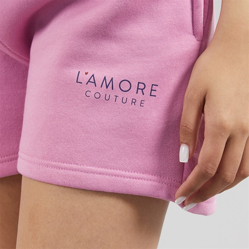 L'amore Couture Womens Lobos Jersey Shorts Pink - Image 3