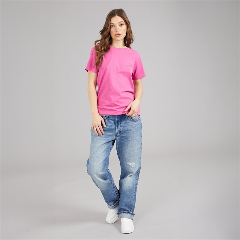 L'amore Couture Womens Malmo Three Pack T-Shirts Burgundy/Leopard/Hot Pink - Red Heart Outline - Image 2