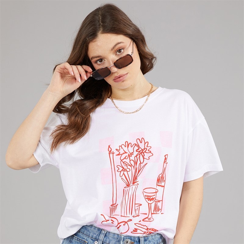 L'amore Couture Womens Tronchetto Print T-Shirt White - Image 3