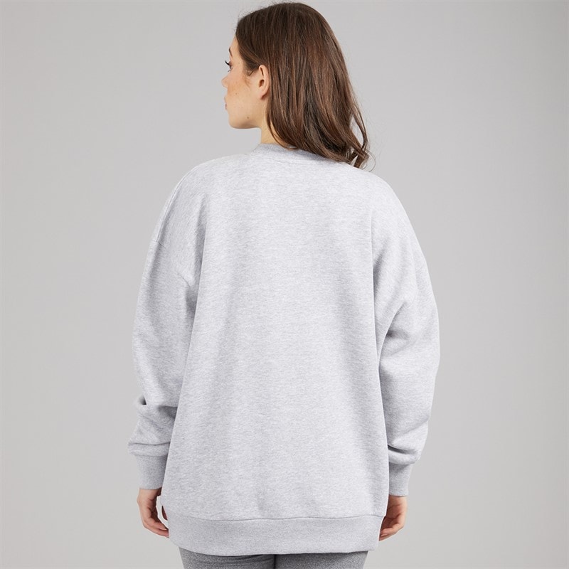 L'amore Couture Womens Sola Print Sweatshirt Grey Marl - Image 2