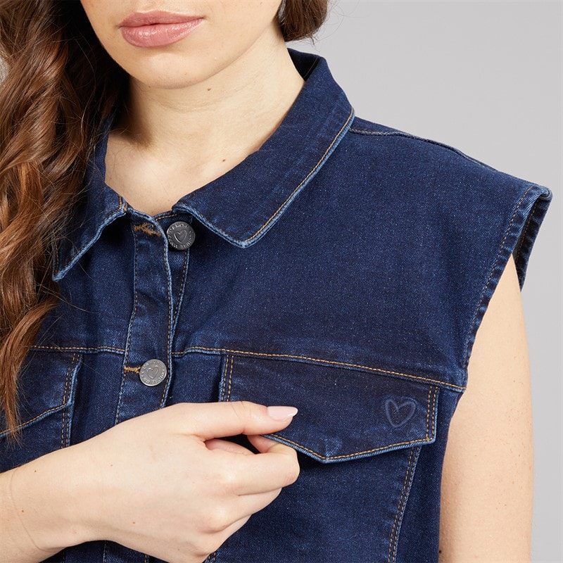 L'amore Couture Womens Mazarron Denim Dress Blue - Image 3