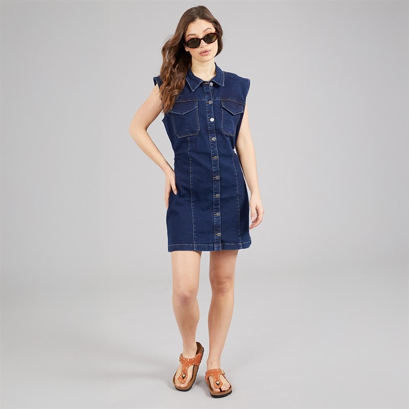 L'amore Couture Womens Mazarron Denim Dress Blue - Image 4