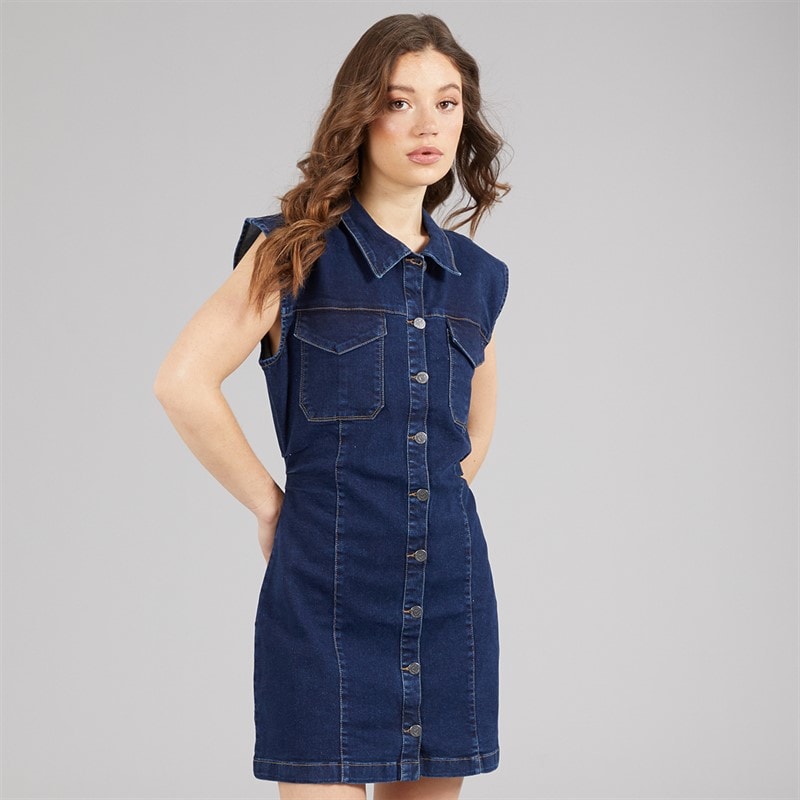 L'amore Couture Womens Mazarron Denim Dress Blue - Image 5