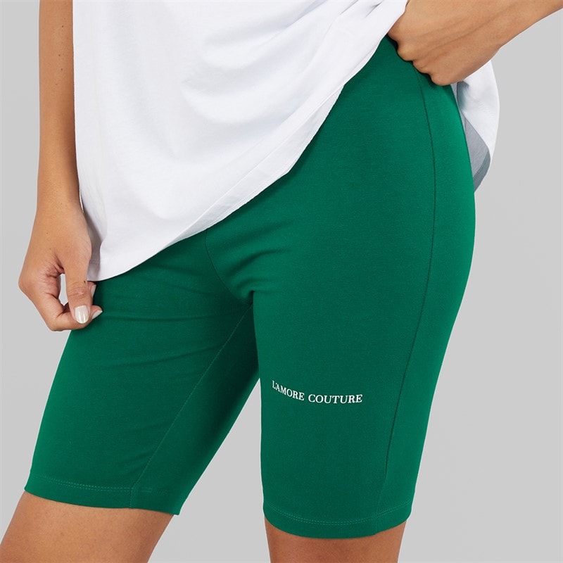 L'amore Couture Womens Cabritas Cycling Shorts Green - Image 3