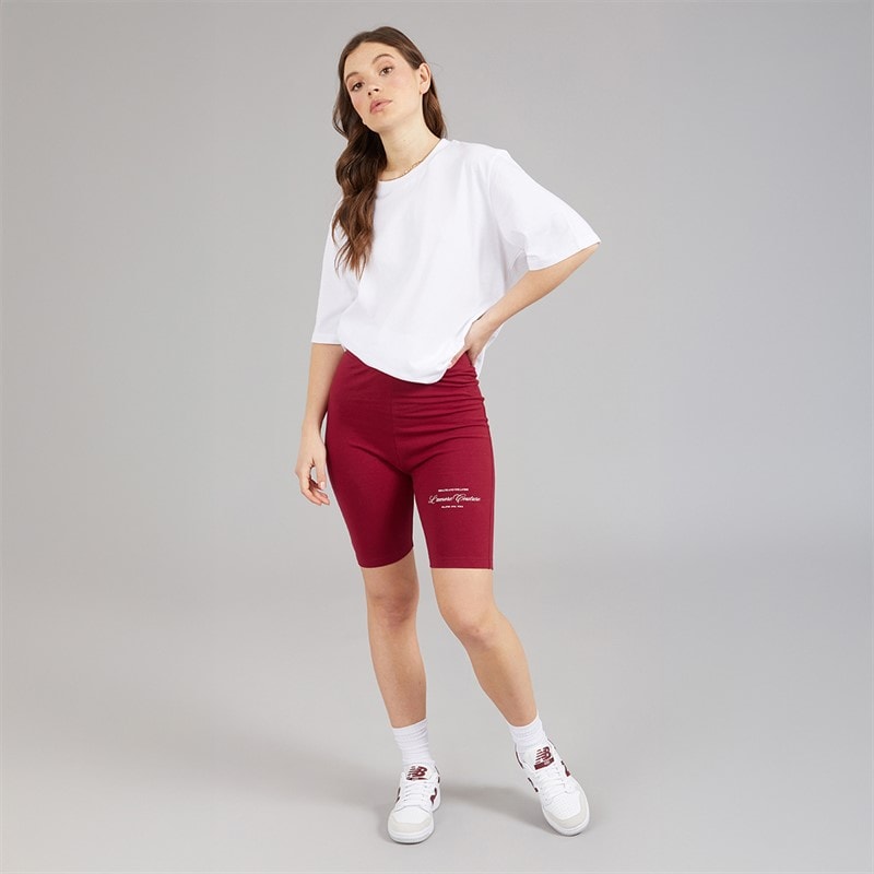 L'amore Couture Womens Saba Cycling Shorts Burgundy - Image 4