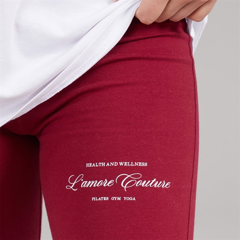 L'amore Couture Womens Saba Cycling Shorts Burgundy - Image 5