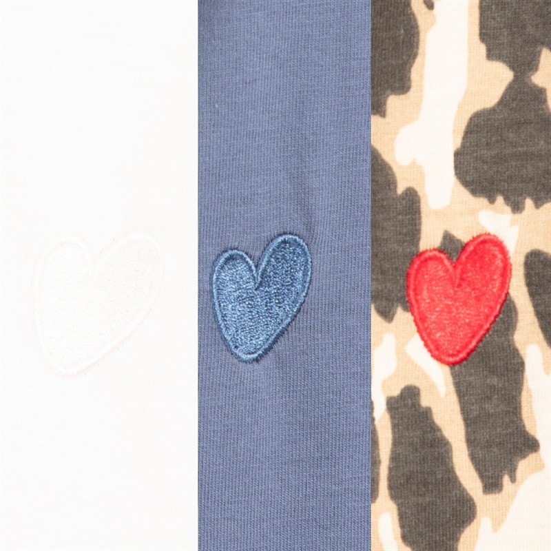 L'amore Couture Womens Liv Three Pack T-Shirts Dresses Petrol/Leopard/Cream - Image 3