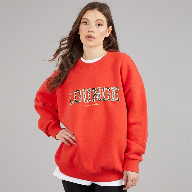 L'amore Couture Womens Martana Print Sweatshirt Red - Image 3