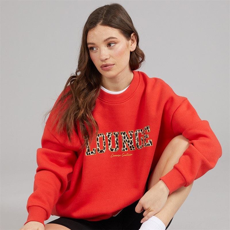 L'amore Couture Womens Martana Print Sweatshirt Red - Image 5