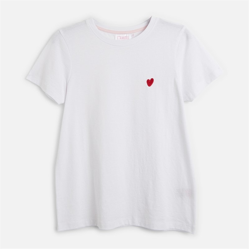 L'amore Couture Womens Ava Three Pack T-Shirts Lemon/Stripe/White-Heart Embroidery - Image 3