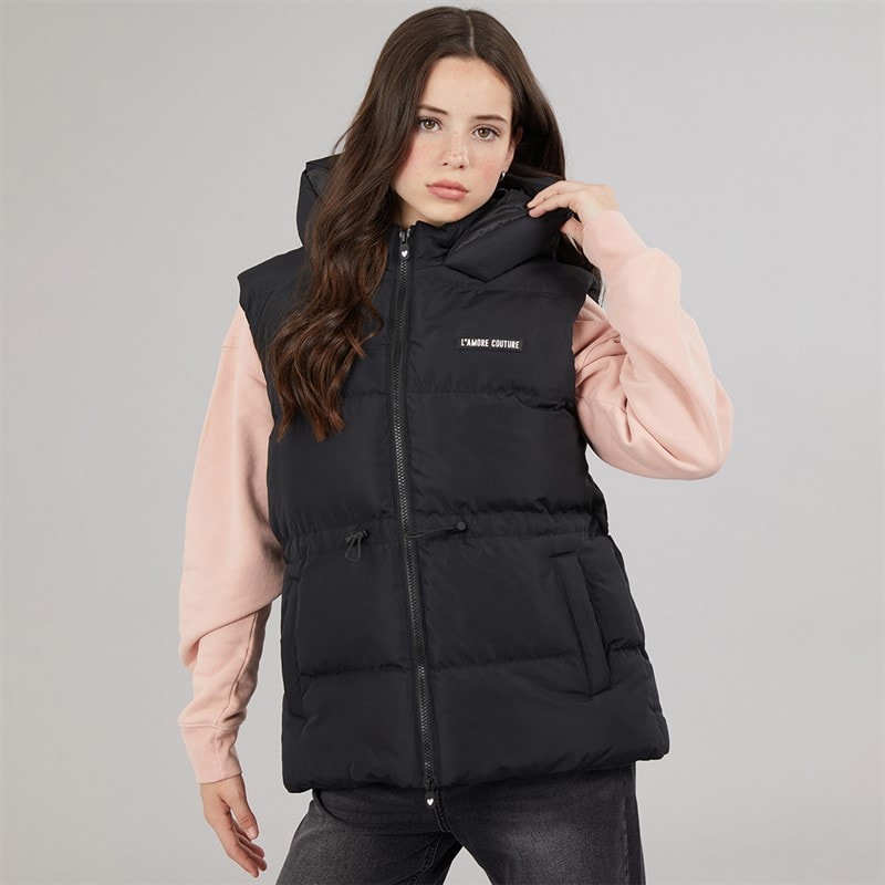 L'amore Couture Girls Cosmic Short Gilet Black - Image 3