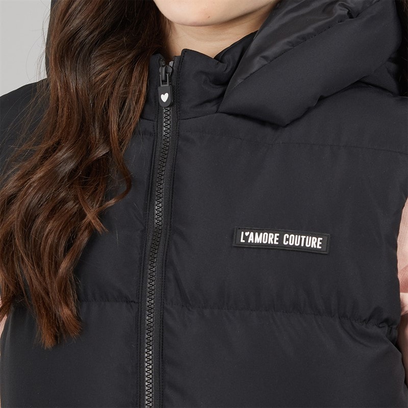 L'amore Couture Girls Cosmic Short Gilet Black - Image 4