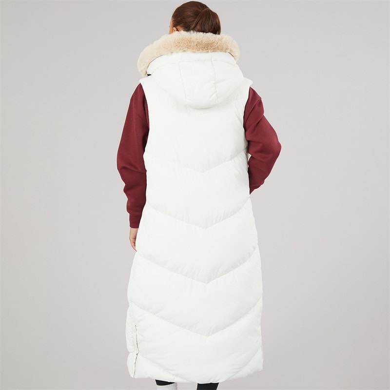 L'amore Couture Womens Maddy Long Gilet Cream - Image 2