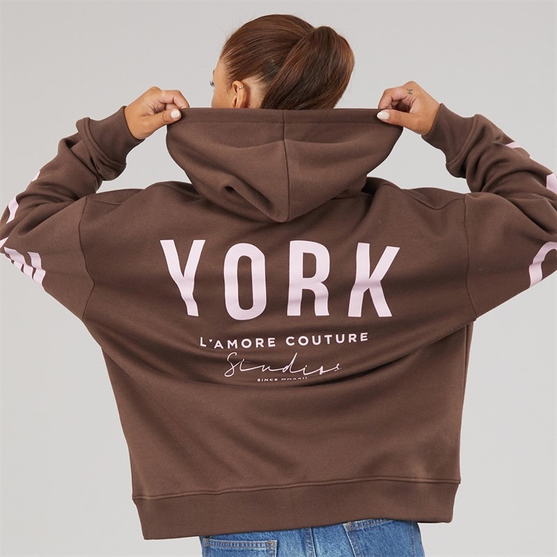 L'amore Couture Womens Palma Hoodie Brown