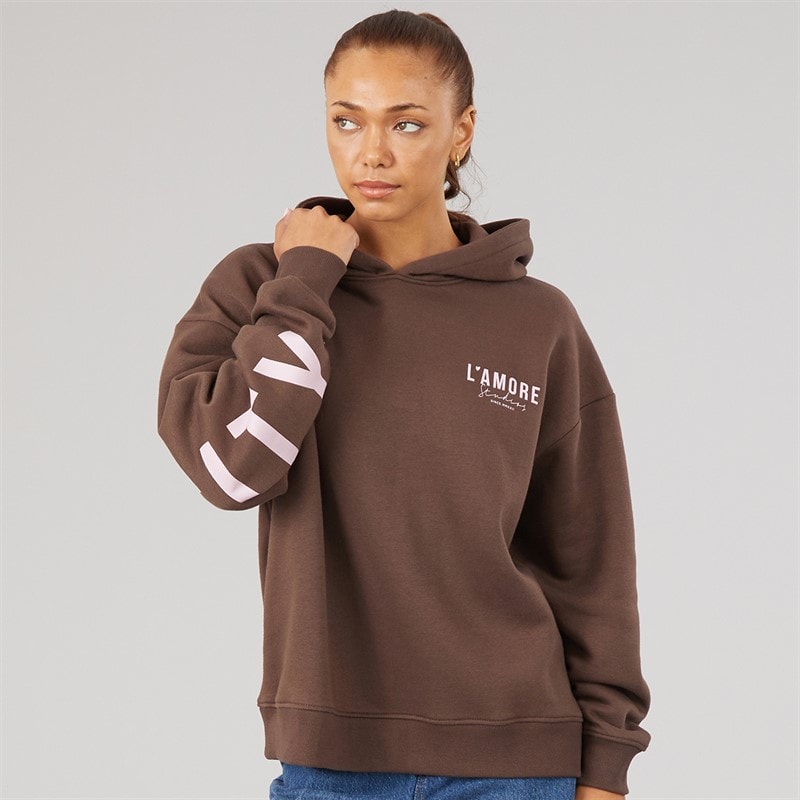 L'amore Couture Womens Palma Hoodie Brown - Image 2