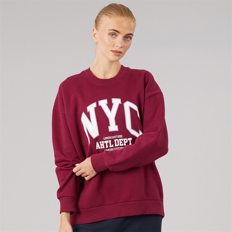 L'amore Couture Womens Serlida Sweatshirt Light Burg - Image 3