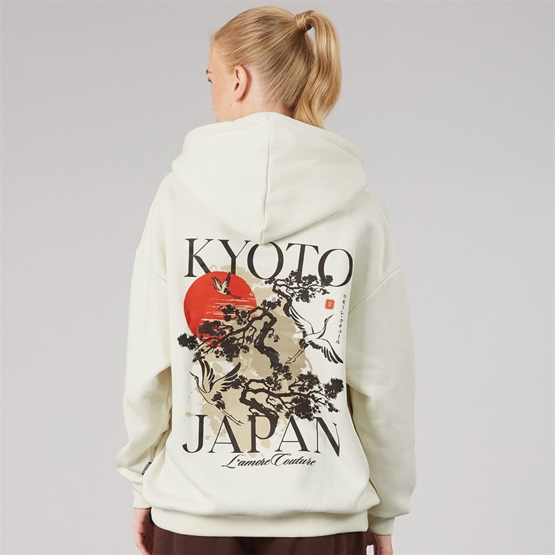 L'amore Couture Womens Japan Hoodie Cream - Image 3