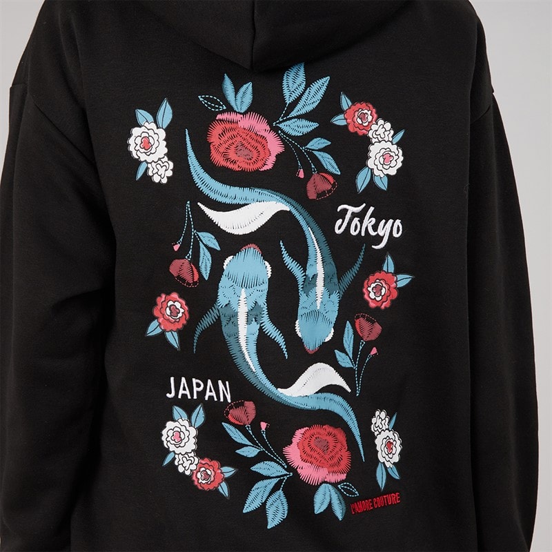 L'amore Couture Womens Tokyo Hoodie Black - Image 5
