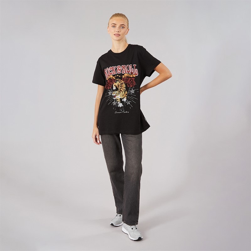 L'amore Couture Womens Denali Oversized T-Shirt Black - Image 4