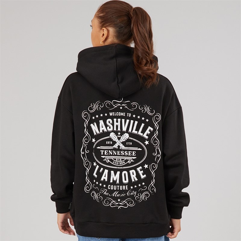 L'amore Couture Womens Aralyn Hoodie Black - Image 3