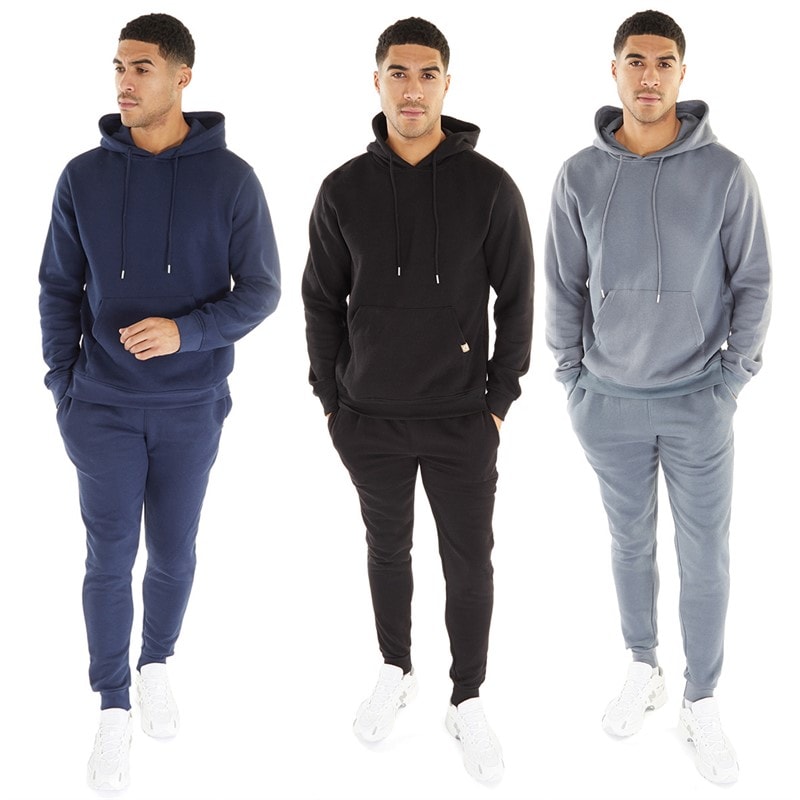 JUICE Mens Grevill Three Pack Hoodies Black/Dark Grey/Navy - Image 4