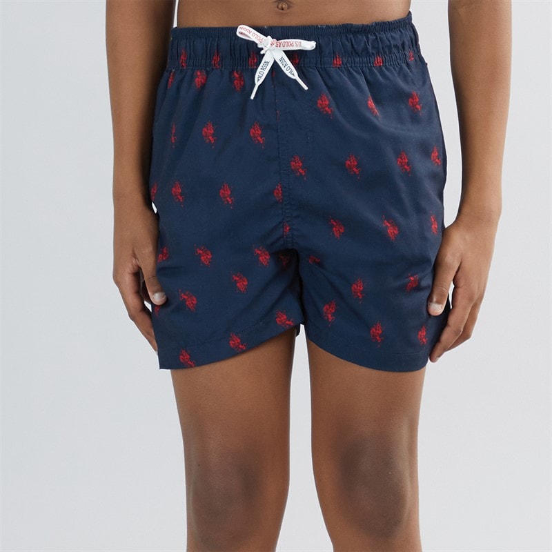 U.S. POLO ASSN. Boys Repeat Swim Shorts Navy Blazer - Image 1
