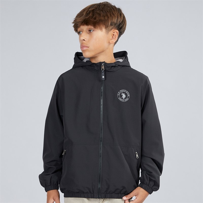 U.S. POLO ASSN. Boys Fleece Lined Windcheater Jacket Black
