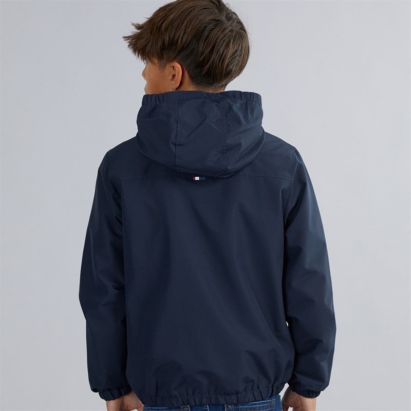 U.S. POLO ASSN. Boys Micro Fleece Lined Windbreaker Jacket Dark Sapphire Navy/Haute Red Dhm - Image 2
