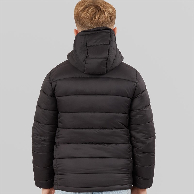 U.S. POLO ASSN. Boys Hooded Quilted Jacket Black - Image 2