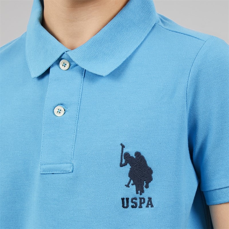 U.S. POLO ASSN. Boys Player 3 Pique Polo Shirt Heritage Blue - Image 3