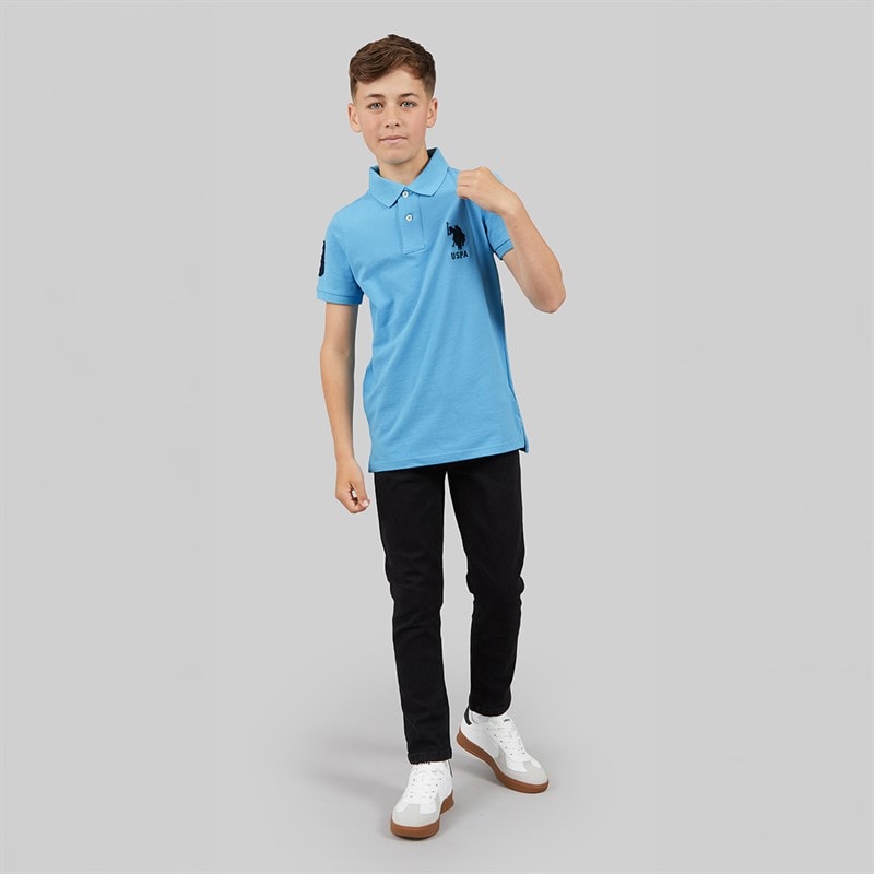 U.S. POLO ASSN. Boys Player 3 Pique Polo Shirt Heritage Blue - Image 4