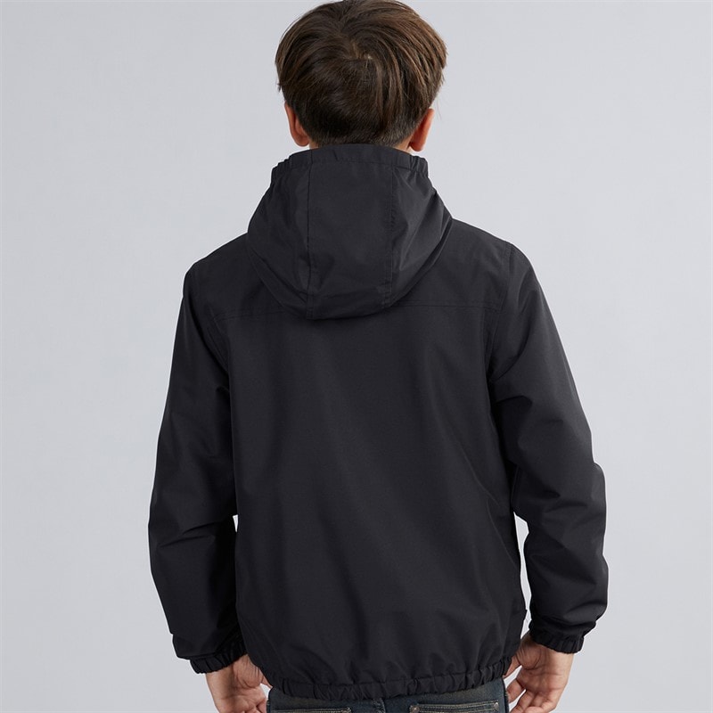 U.S. POLO ASSN. Boys Micro Fleece Lined Windbreaker Jacket Black/Bright White DHM Black Bright White Dhm - Image 2