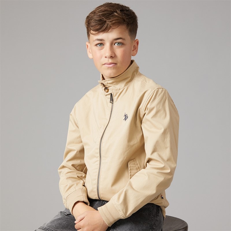 U.S. POLO ASSN. Boys Twill Harrington Jacket Cornstalk