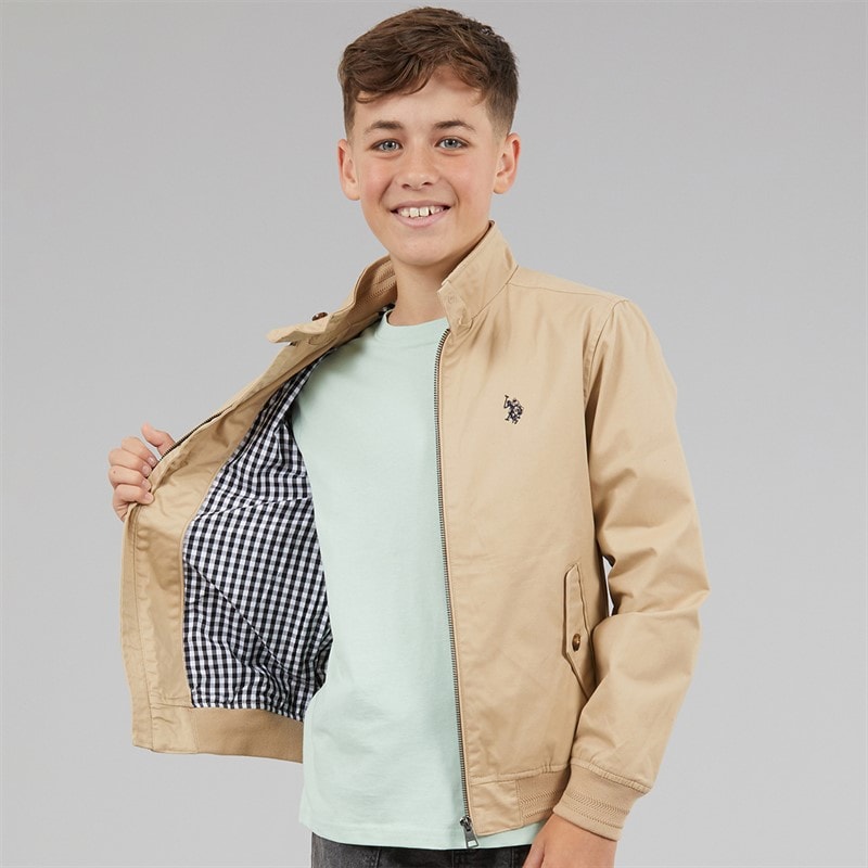 U.S. POLO ASSN. Boys Twill Harrington Jacket Cornstalk - Image 3