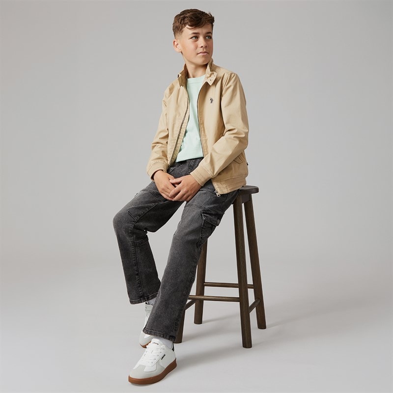 U.S. POLO ASSN. Boys Twill Harrington Jacket Cornstalk - Image 4