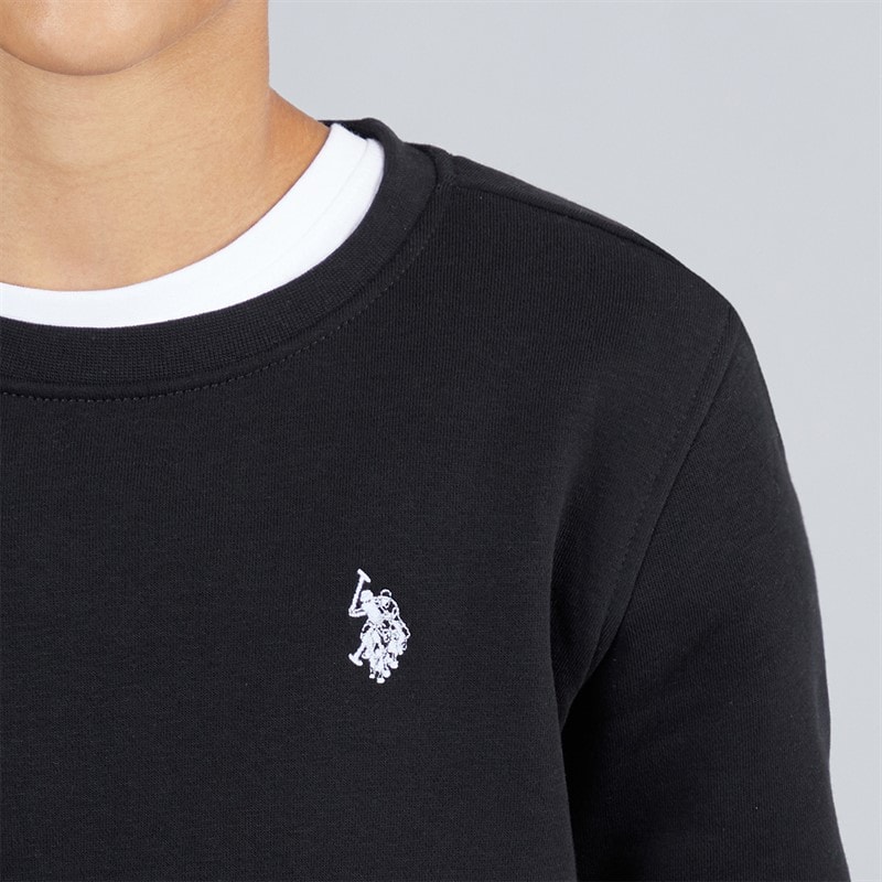 U.S. POLO ASSN. Boys Sweatshirt And Joggers Tracksuit Black/Bright White DHM Black Bright White Dhm - Image 5