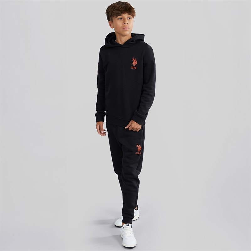 U.S. POLO ASSN. Boys Player 3 Hoodie And Joggers Tracksuit Black - Image 3