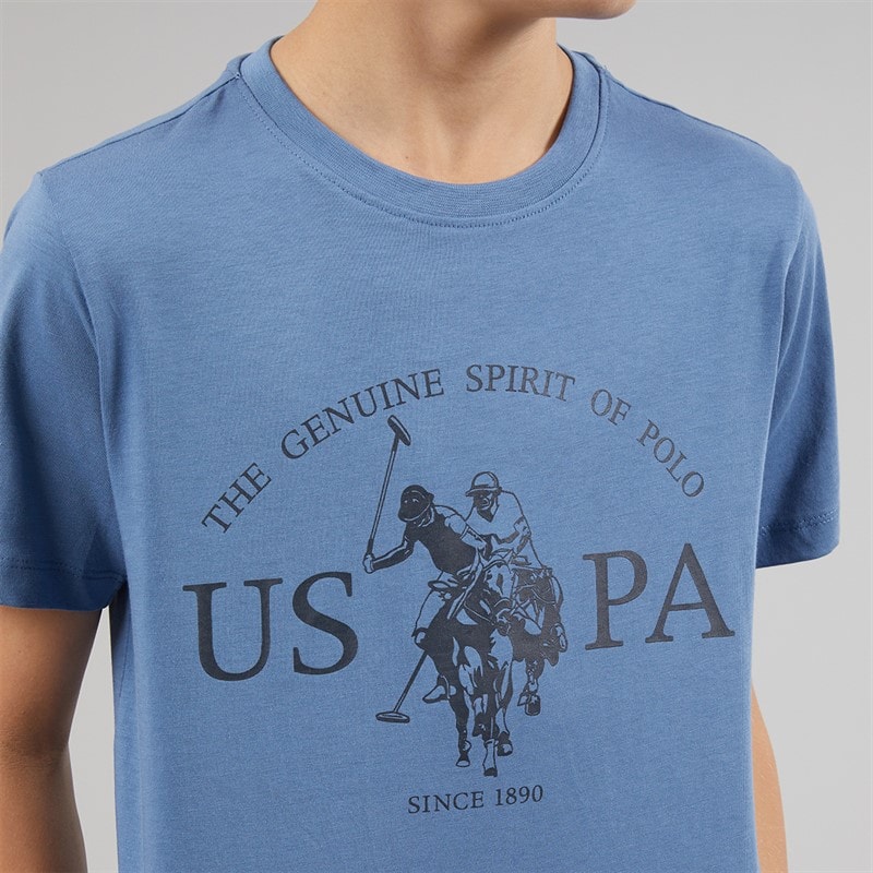 U.S. POLO ASSN. Boys Graphic T-Shirt Blue Horizon - Image 3