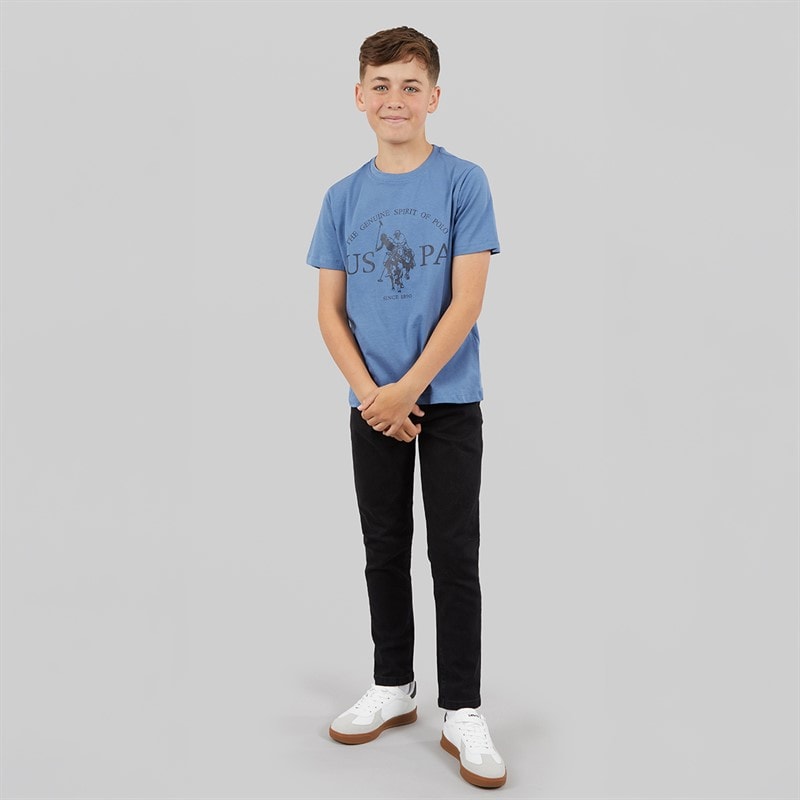 U.S. POLO ASSN. Boys Graphic T-Shirt Blue Horizon - Image 4