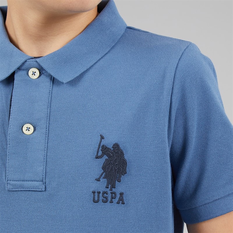 U.S. POLO ASSN. Boys Player 3 Pique Polo Shirt Blue Horizon - Image 3