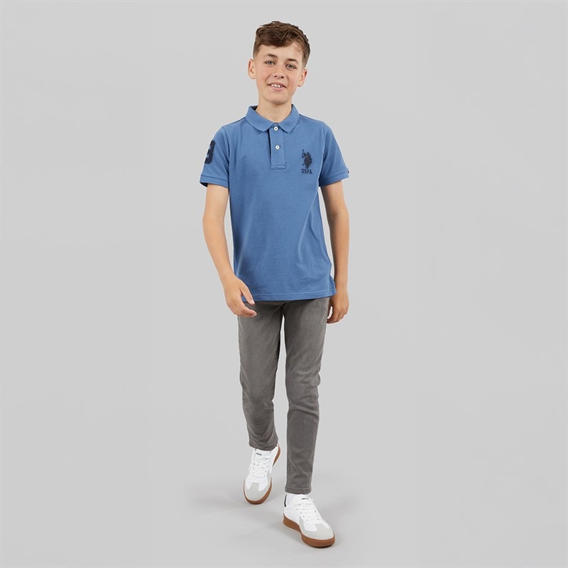 U.S. POLO ASSN. Boys Player 3 Pique Polo Shirt Blue Horizon - Image 4