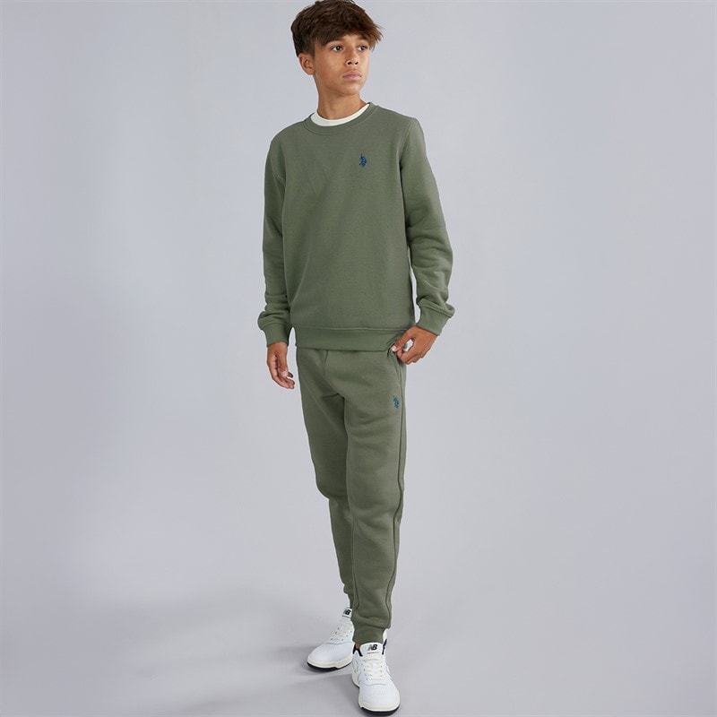 U.S. POLO ASSN. Boys Sweatshirt And Joggers Tracksuit Chinois Green