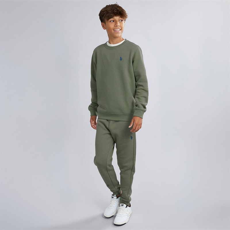 U.S. POLO ASSN. Boys Sweatshirt And Joggers Tracksuit Chinois Green - Image 4