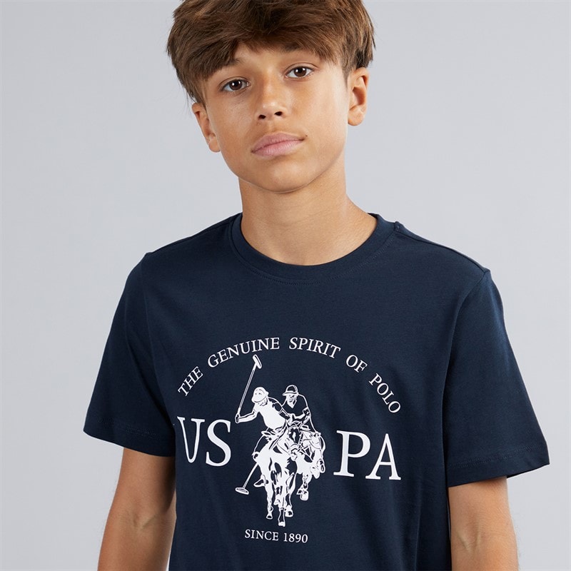 U.S. POLO ASSN. Boys Graphic T-Shirt Dark Sapphire Navy - Image 3