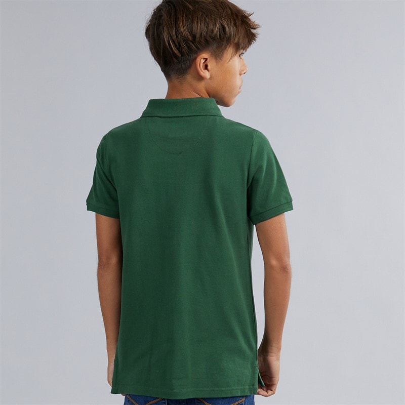 U.S. POLO ASSN. Boys DHM Pique Polo Shirt Pine Needle Pineneedle - Image 2