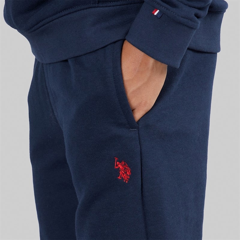 U.S. POLO ASSN. Boys DHM Straight Leg LB Joggers Dark Sapphire Navy/Haute Red Dhm - Image 3