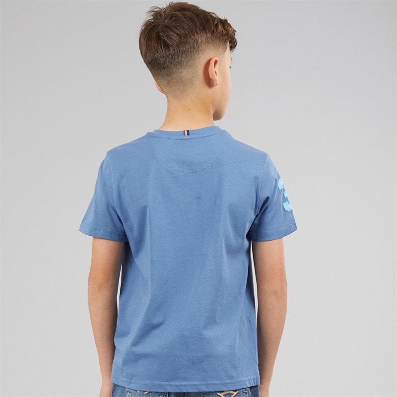 U.S. POLO ASSN. Boys Player 3 T-Shirt Blue Horizon/Air Blue Dhm - Image 2