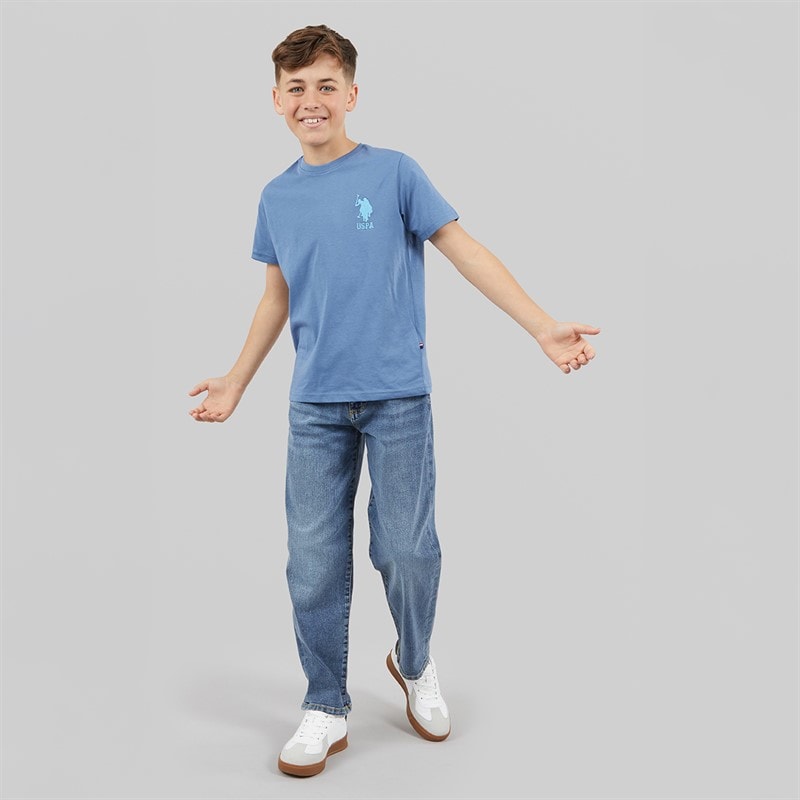 U.S. POLO ASSN. Boys Player 3 T-Shirt Blue Horizon/Air Blue Dhm - Image 4
