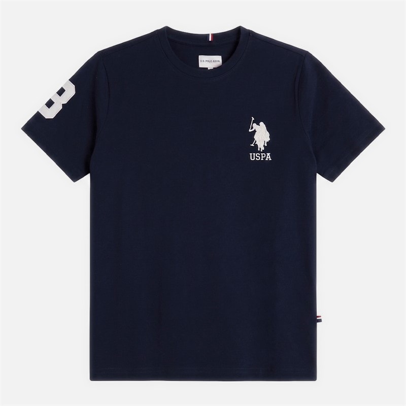 U.S. POLO ASSN. Boys Player 3 T-Shirt Dark Sapphire Navy/White Dhm - Image 1