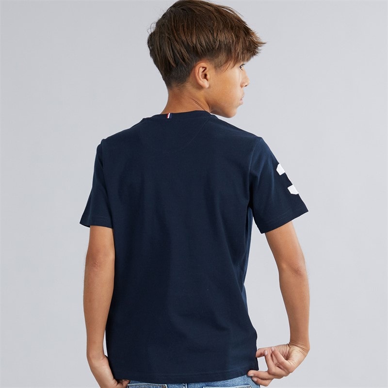 U.S. POLO ASSN. Boys Player 3 T-Shirt Dark Sapphire Navy/White Dhm - Image 2
